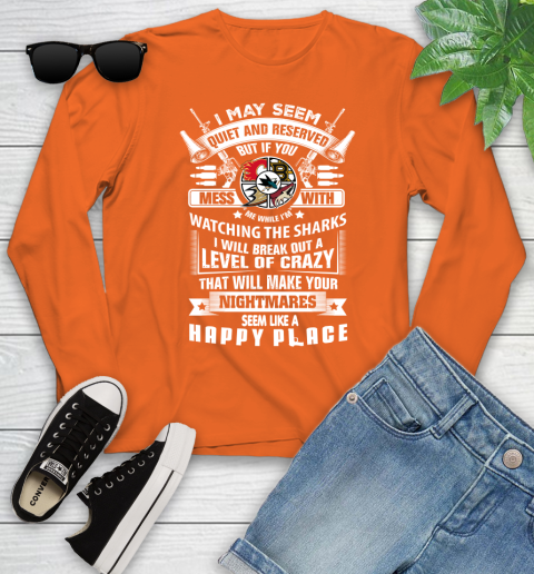 San Jose Sharks NHL Hockey Don't Mess With Me While I'm Watching My Team Sports Youth Long Sleeve - Image 4