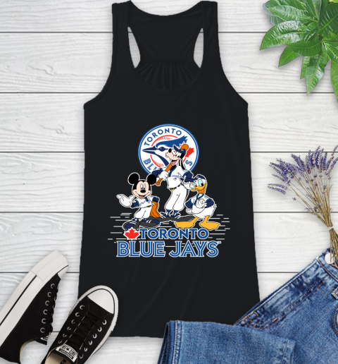 MLB Toronto Blue Jays Mickey Mouse Donald Duck Goofy Baseball T Shirt Racerback Tank