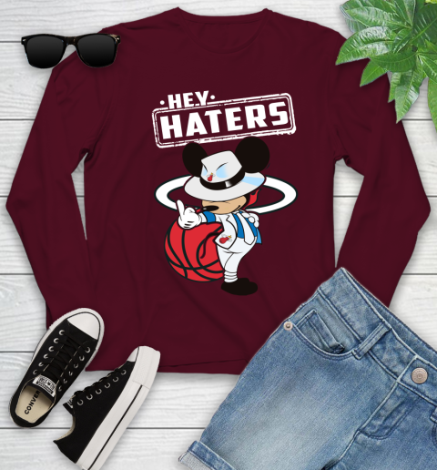 NBA Hey Haters Mickey Basketball Sports Miami Heat Youth Long Sleeve 6