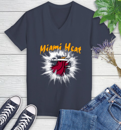 Miami Heat NBA Basketball Rip Sports Women's V-Neck T-Shirt 12