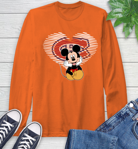 NHL Montreal Canadiens The Heart Mickey Mouse Disney Hockey Long Sleeve T-Shirt 4