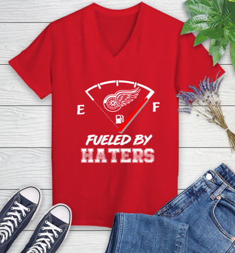 Detroit Red Wings NHL Hockey Fueled By Haters Sports Women's V-Neck T-Shirt 11