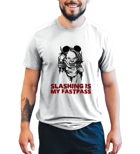Chucky T Shirt, Horror Character Shirt, Slashing Is My Fastpass T Shirt, Halloween Gifts