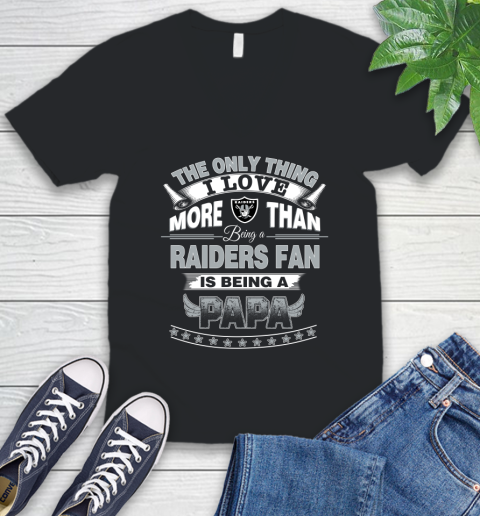 NFL The Only Thing I Love More Than Being A Oakland Raiders Fan Is Being A Papa Football V-Neck T-Shirt