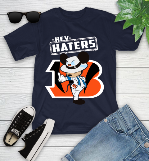 NFL Hey Haters Mickey Football Sports Cincinnati Bengals Youth T-Shirt 2