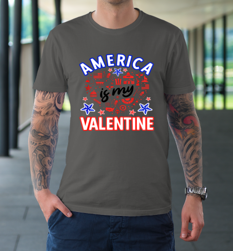 America is My Valentine Proud American Heart USA T-Shirt 6