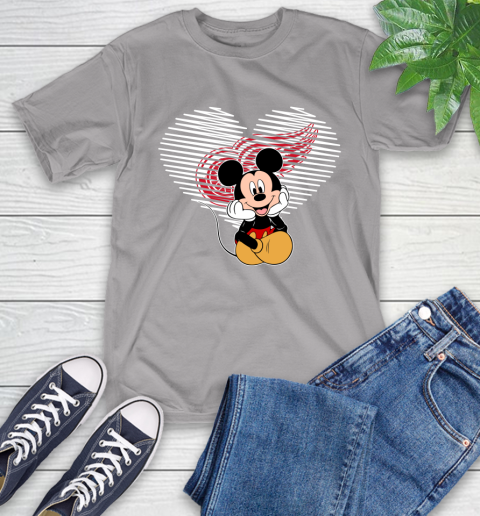 NHL Detroit Red Wings The Heart Mickey Mouse Disney Hockey T-Shirt 6