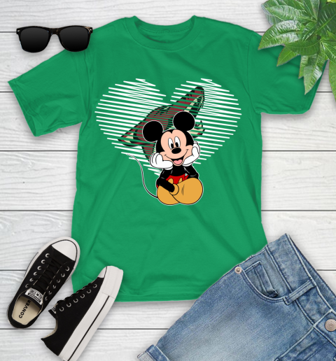 NHL Arizona Coyotes The Heart Mickey Mouse Disney Hockey Youth T-Shirt 8