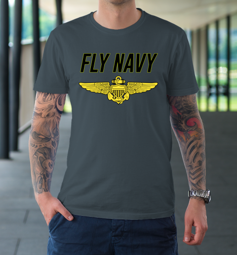 Fly Navy Shirt Pilot Wings T-Shirt 4