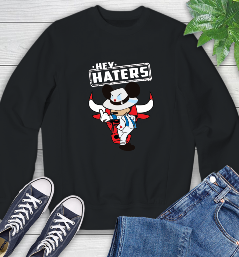 NBA Hey Haters Mickey Basketball Sports Chicago Bulls Sweatshirt
