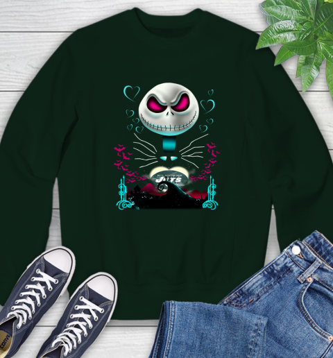 NFL New York Jets Jack Skellington Sally The Nightmare Before Christmas Football Sweatshirt 12