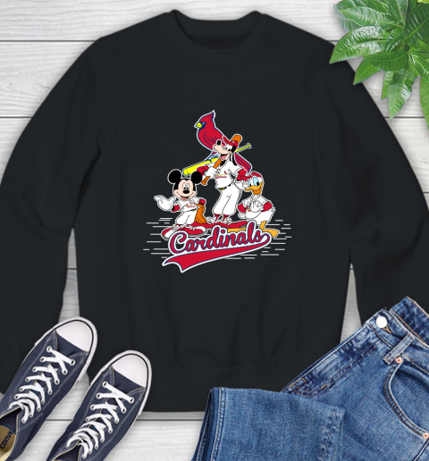 MLB St.Louis Cardinals Mickey Mouse Donald Duck Goofy Baseball T Shirt Sweatshirt
