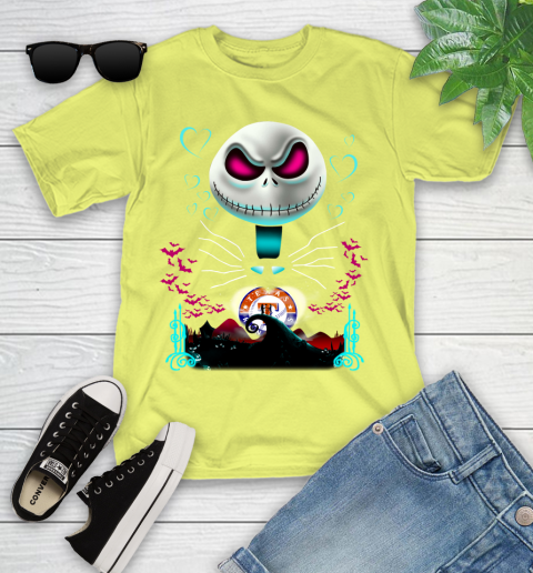 MLB Texas Rangers Jack Skellington Sally The Nightmare Before Christmas Baseball Youth T-Shirt 10