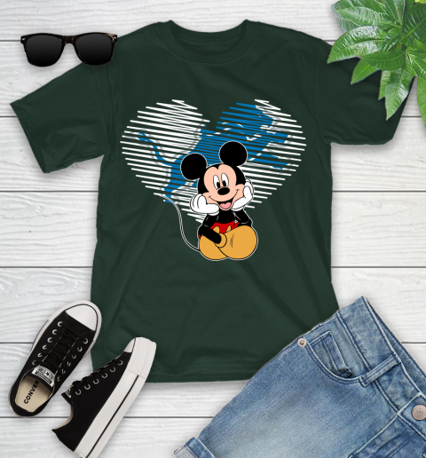NFL Detroit Lions The Heart Mickey Mouse Disney Football T Shirt_000 Youth T-Shirt 5