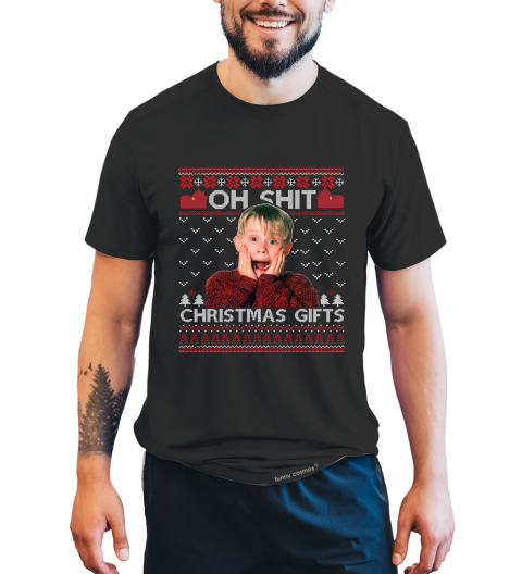 Home Alone Ugly Sweater Shirt, Oh Shit Christmas Gifts Tshirt, Kevin McCallister T Shirt, Christmas Gifts