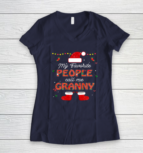 My Favorite People Call Me Granny Thanksgiving Christmas Women's V-Neck T-Shirt 7