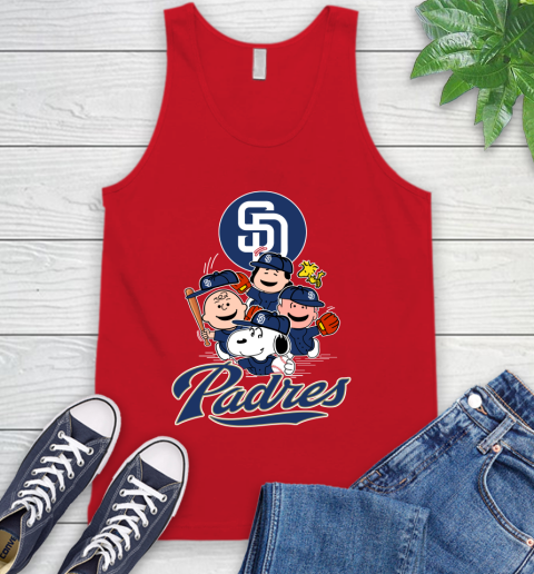 MLB San Diego Padres Snoopy Charlie Brown Woodstock The Peanuts Movie Baseball T Shirt_000 Tank Top 5