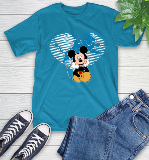 NFL Detroit Lions The Heart Mickey Mouse Disney Football T Shirt_000 T-Shirt 9