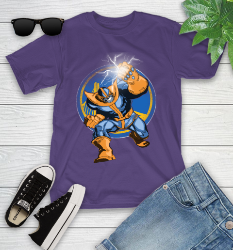 Golden State Warriors NBA Basketball Thanos Avengers Infinity War Marvel Youth T-Shirt 3
