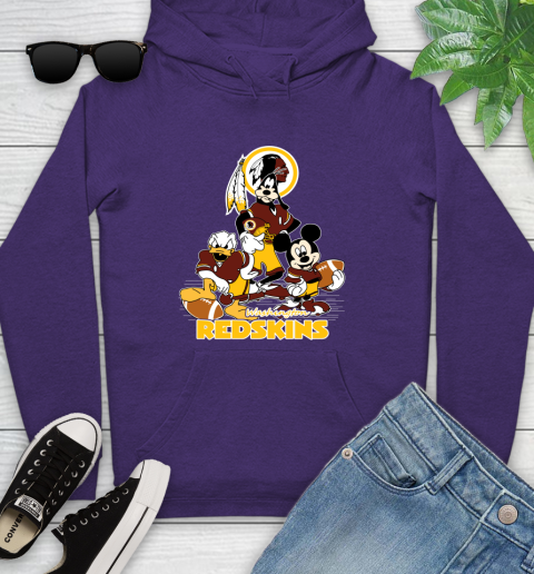 NFL Washington Redskins Mickey Mouse Donald Duck Goofy Football Shirt Youth Hoodie 5