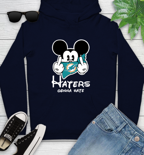 NFL Miami Dolphins Haters Gonna Hate Mickey Mouse Disney Football T Shirt Youth Hoodie 3