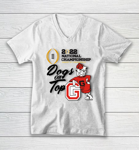 UGA National Championship  Georgia  UGA  Dogs On Top V-Neck T-Shirt