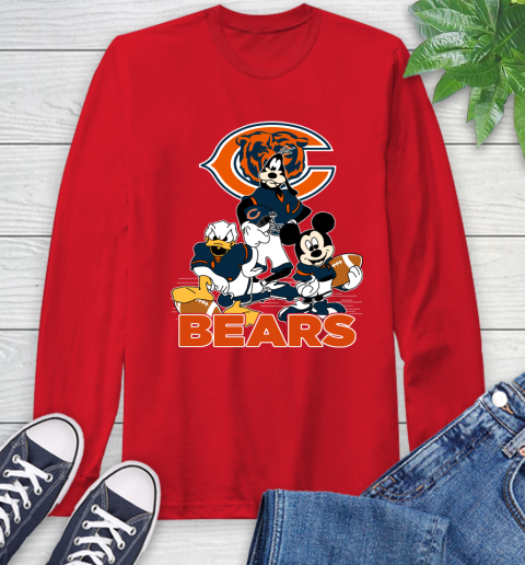 NFL Chicago Bears Mickey Mouse Donald Duck Goofy Football Shirt Long Sleeve T-Shirt 11