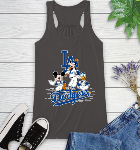 MLB Los Angeles Dodgers Mickey Mouse Donald Duck Goofy Baseball T Shirt Racerback Tank 11