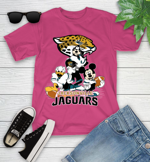 NFL Jacksonville Jaguars Mickey Mouse Donald Duck Goofy Football Shirt Youth T-Shirt 11