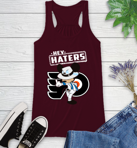 NHL Hey Haters Mickey Hockey Sports Philadelphia Flyers Racerback Tank 2