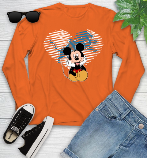 NFL Detroit Lions The Heart Mickey Mouse Disney Football T Shirt_000 Youth Long Sleeve 3