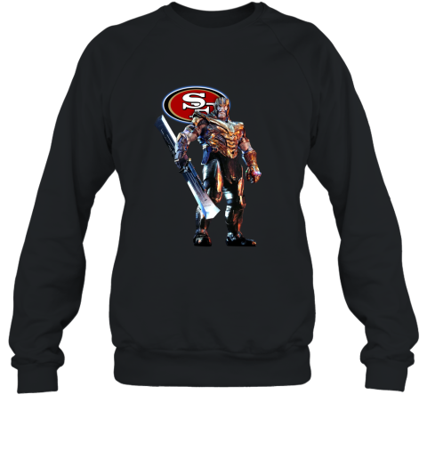 M SAN FRANCISCO 49ers L XL 4XL BLACK Crew Neck Sweatshirt- S 2XL 5XL 3XL