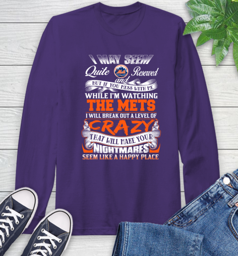 New York Mets MLB Baseball Don't Mess With Me While I'm Watching My Team Long Sleeve T-Shirt 5