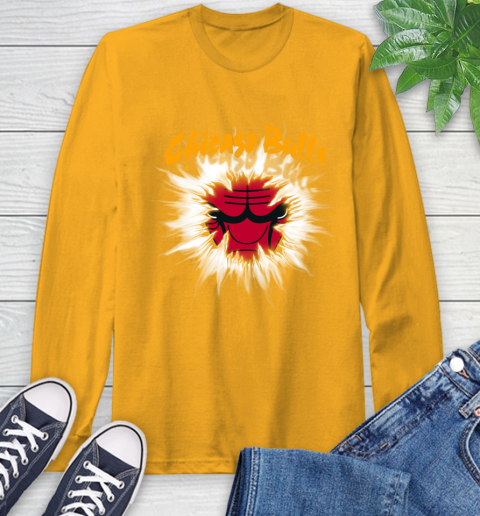 Chicago Bulls NBA Basketball Rip Sports Long Sleeve T-Shirt 3 Chicago Bulls NBA Basketball Rip Sports Long Sleeve T-Shirt - Image 3