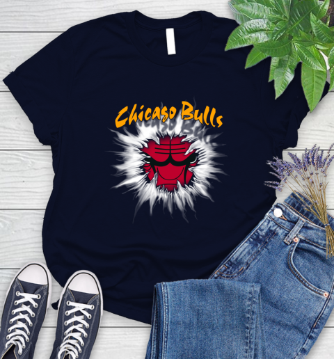 Chicago Bulls NBA Basketball Rip Sports Women's T-Shirt 2