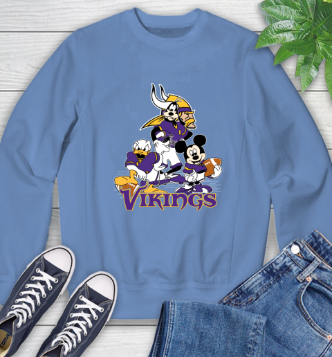 NFL Minnesota Vikings Mickey Mouse Donald Duck Goofy Football Shirt Sweatshirt 11