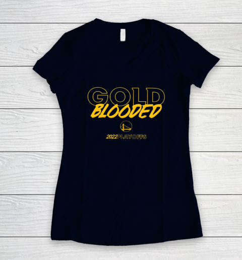 Warriors Gold Blooded Women's V-Neck T-Shirt 2