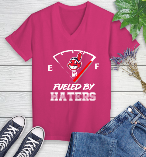Cleveland Indians MLB Baseball Fueled By Haters Sports Women's V-Neck T-Shirt 9