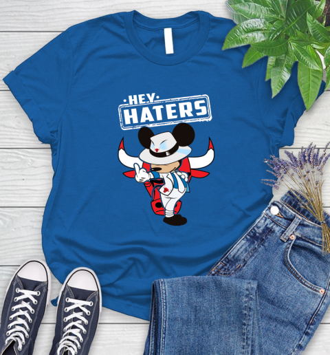 NBA Hey Haters Mickey Basketball Sports Chicago Bulls Women's T-Shirt 12