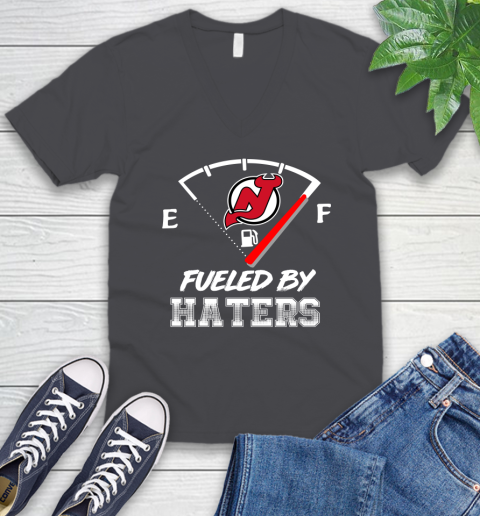 New Jersey Devils NHL Hockey Fueled By Haters Sports V-Neck T-Shirt 4