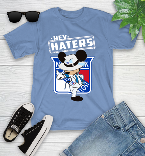 NHL Hey Haters Mickey Hockey Sports New York Rangers Youth T-Shirt 15