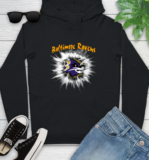 Baltimore Ravens NFL Football Adoring Fan Rip Sports Youth Hoodie