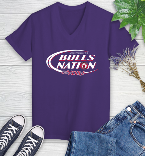 NBA A True Friend Of The Chicago Bulls Dilly Dilly Basketball Sports Women's V-Neck T-Shirt 3