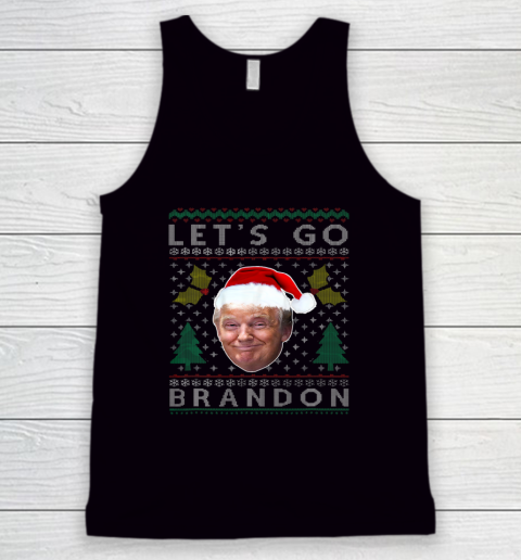 Santa Trump Let's Go Brandon Christmas Pajama Ugly Tank Top