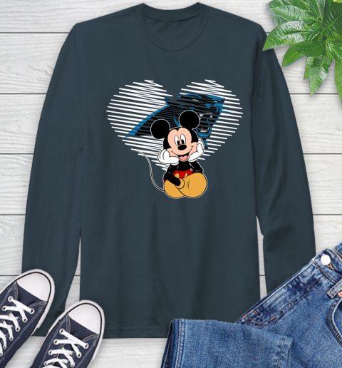 NFL Carolina Panthers The Heart Mickey Mouse Disney Football T Shirt_000 Long Sleeve T-Shirt 9