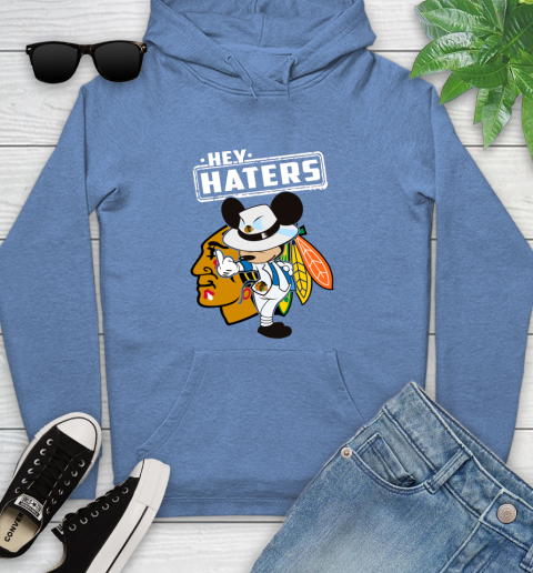 NHL Hey Haters Mickey Hockey Sports Chicago Blackhawks Youth Hoodie 13