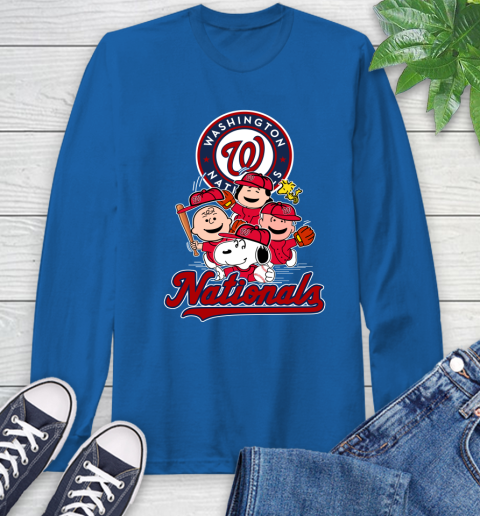 MLB Washington Nationals Snoopy Charlie Brown Woodstock The Peanuts Movie Baseball T Shirt_000 Long Sleeve T-Shirt 10