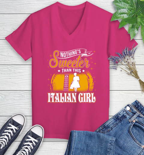 Nothing's Sweeter Than This Italian Girl Women's V-Neck T-Shirt 9