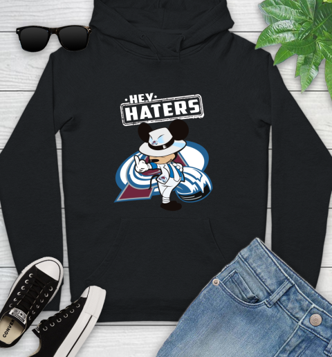 NHL Hey Haters Mickey Hockey Sports Colorado Avalanche Youth Hoodie