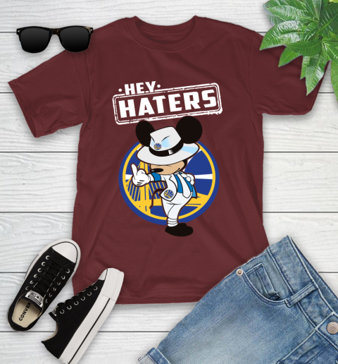 NBA Hey Haters Mickey Basketball Sports Golden State Warriors Youth T-Shirt 14